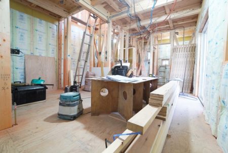 1月22日　東久留米市柳窪2丁目4期　上棟から１か月の現場は・・・